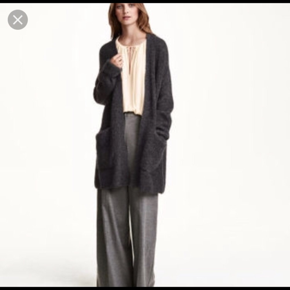 H&M hm Mohair Blend Oversized Cardigan Charcoal